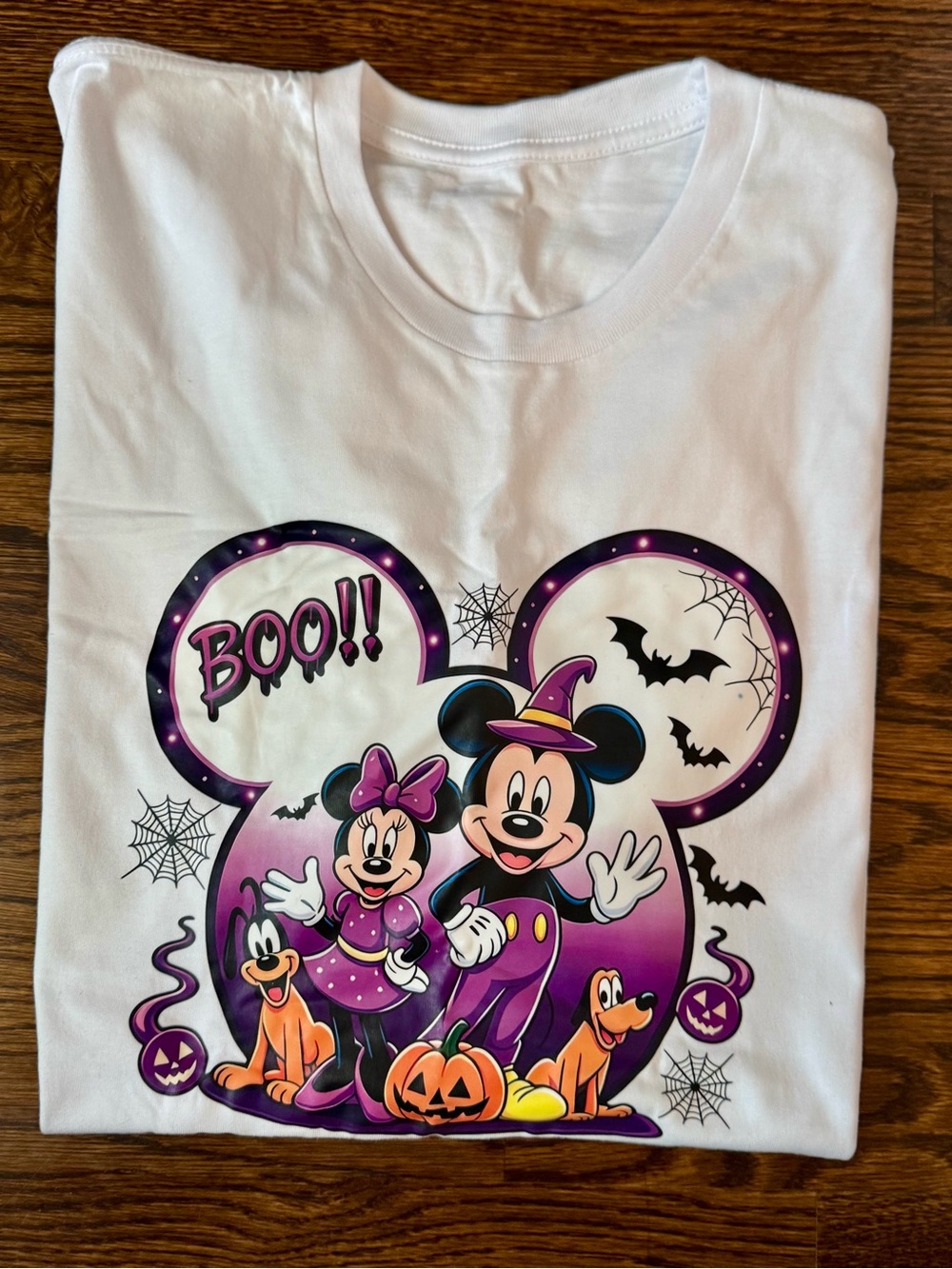 Disney Purple & White Mickey & Minnie Halloween Tee- ladies 2x